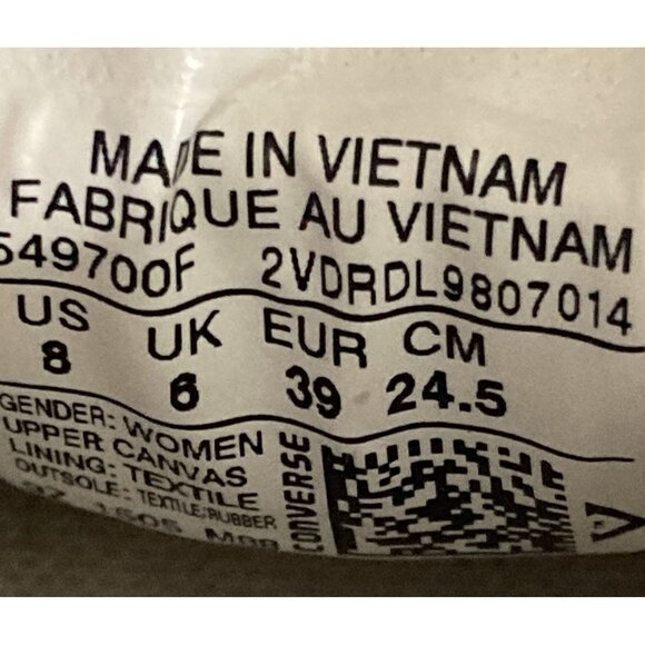 Converse 549700F All Star Womens Size 8 Grey Madison Canvas Low Top Sneakers - Picture 8 of 8